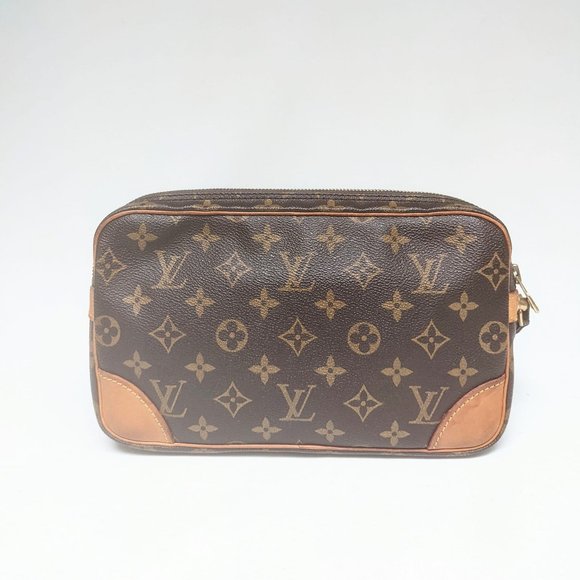 LOUIS VUITTON MARLY DRAGONNE WRISTLET / CLUTCH MONOGRAM - Picture 12 of 13
